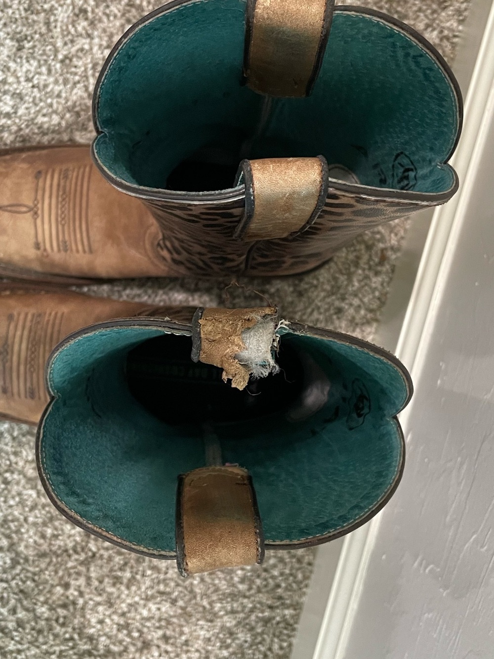 Ariat Women's Brown Leopard Print Heeled Cowboy Boots - Picture 7 of 7